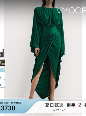 Alexandre Vauthier 早春女褶饰弹力缎面连衣裙