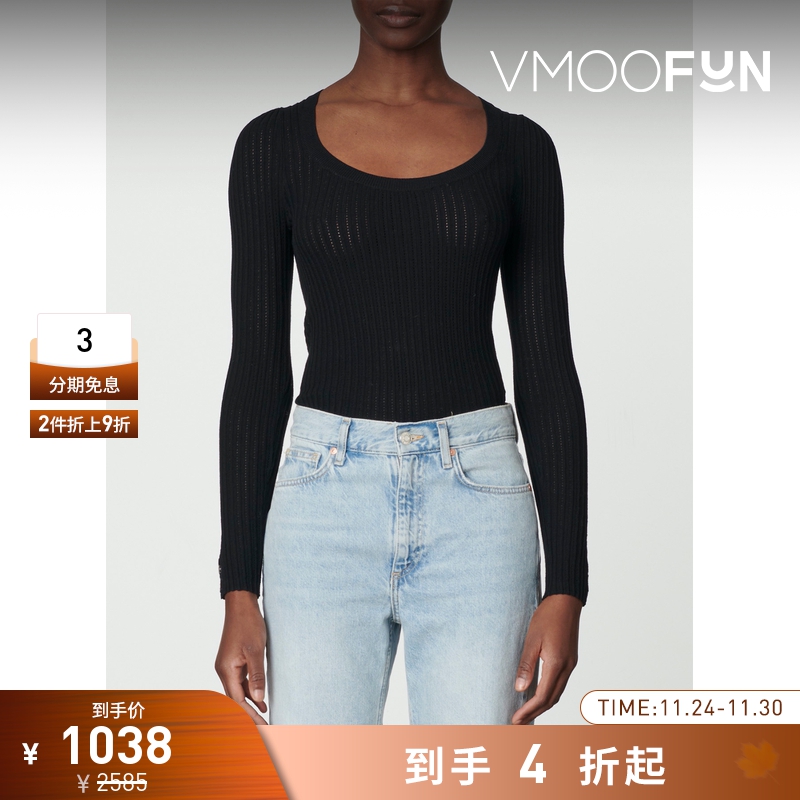 【折扣】Vanessa Bruno 早春女挑窿针织上衣打底衫