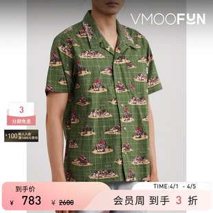 春夏男宽松印花棉质短袖 Billionaire Boys Club 衬衫