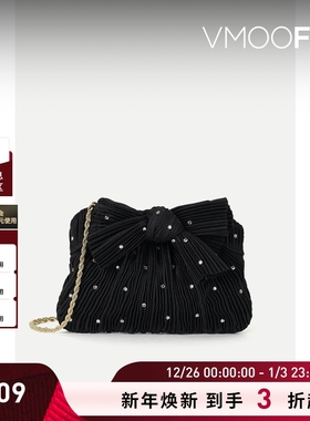 【新年礼物】Loeffler Randall女蝴蝶结细褶罗缎手拿包