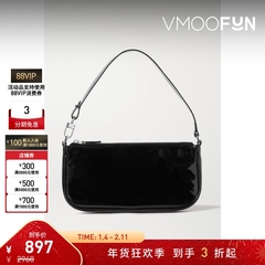 【新年礼物】BY FAR 女黑色牛皮手提包腋下包