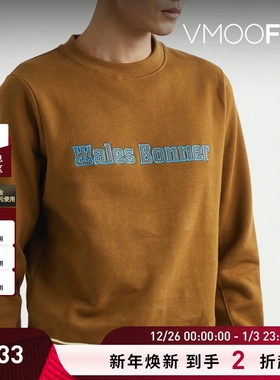 【折扣】Wales Bonner 男士复古品牌标志棉质平纹布卫衣