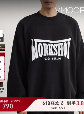 【618狂欢】032C 秋冬男士宽松品牌标志印花棉质平纹布卫衣