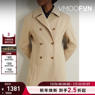 秋冬女美拉德双排扣棉质华达呢外套风衣 TOTEME 折扣