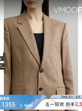 【季末折扣】FILIPPA K 秋冬女千鸟格绵羊毛混纺西装外套