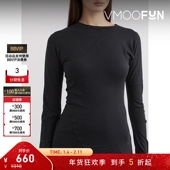 折扣 LOW CLASSIC 女黑色不对称棉质混纺打底衫 上衣