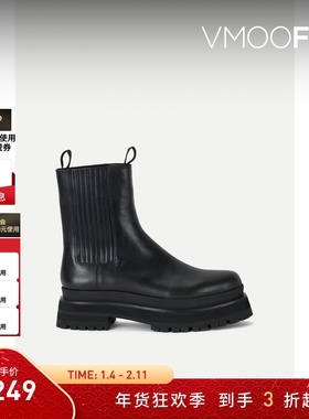 【折扣】Loeffler Randall 女秋冬皮革黑色踝靴