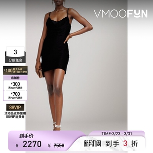 天鹅绒绢网迷你连衣裙 春夏女士分层式 DION LEE