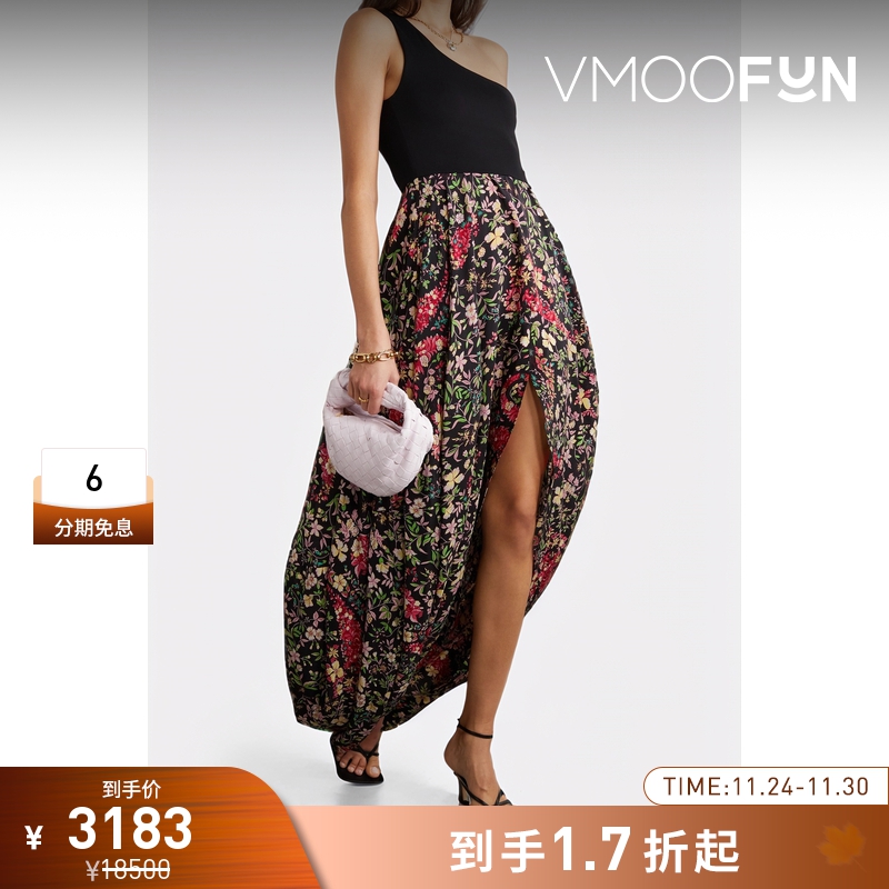 【折扣】Etro夏季女单肩花卉印花真丝连衣裙礼服裙