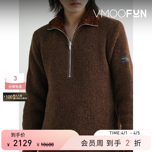 Raf 季 末折扣 秋冬男宽松半拉链绵混纺毛衣 Simons