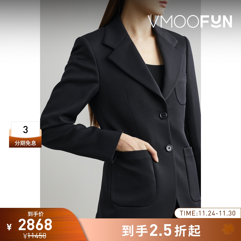 【折扣再降】Raf simons 女士品牌标志贴花粒纹面料西装外套