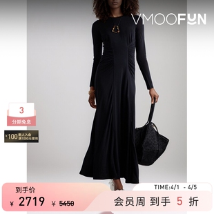 Ulla 春夏女褶饰莱赛尔平纹布超长连衣裙 Johnson
