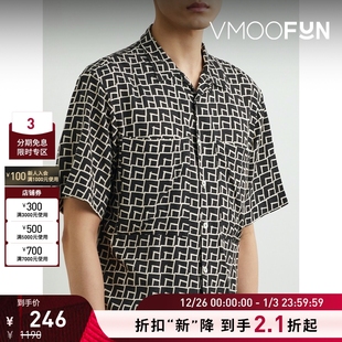 男宽松印花混纺短袖 MENDIAN LOREAK 衬衫 折扣