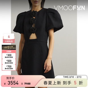 REBECCA VALLANCE春夏女士带缀饰挖剪绉纱迷你连衣裙