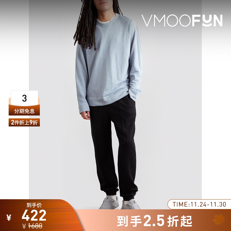 【折扣】James Perse 男宽松圆领插肩袖比马棉平纹布卫衣