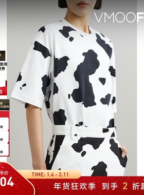 【折扣】Pushbutton 春夏男女同款印花棉质平纹布T恤