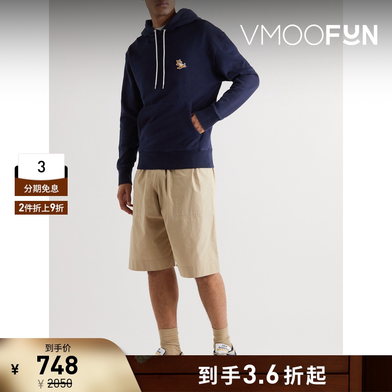 【折扣】[经典款]Maison Kitsune 春男品牌标志贴花连帽卫衣