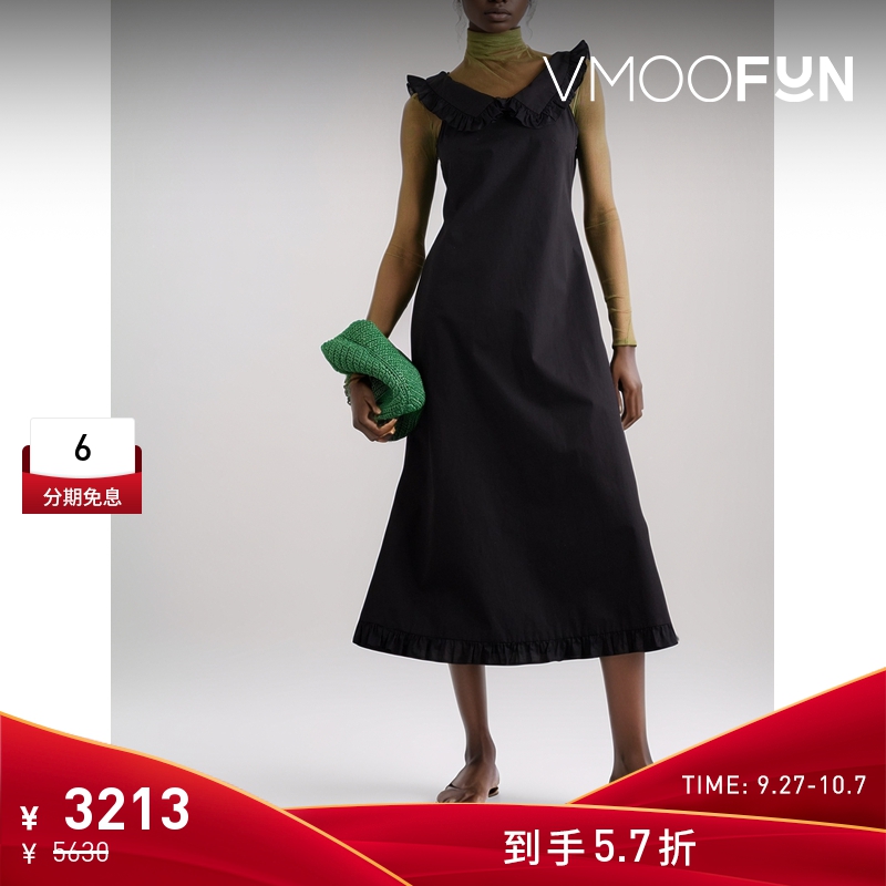 【折扣】Molly Goddard 夏季女荷叶边棉质中长连衣裙