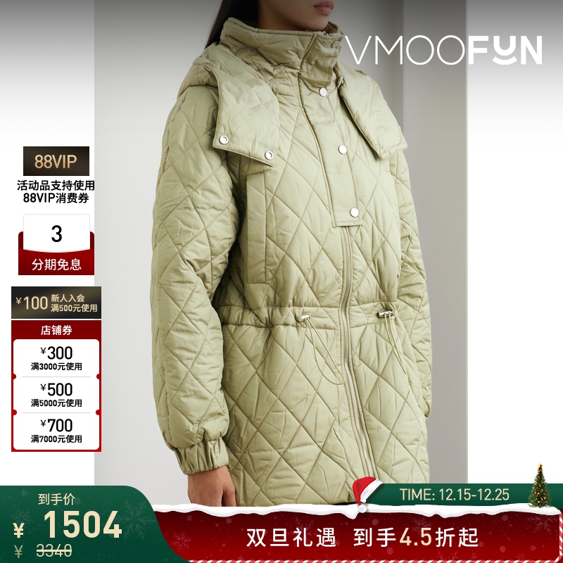 【折扣】BLOSSOM 秋冬女连帽绗缝软壳面料棉服外套