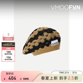 女摩登贴花钩编镂空设计混纺贝雷帽 GANNI 礼物