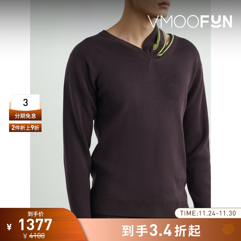 【折扣】Y/PROJECT 男挖剪刺绣棉质混纺针织衫