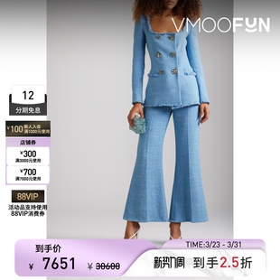 Oscar 秋冬女双排扣混纺花呢修身 末折扣 Renta 外套 季