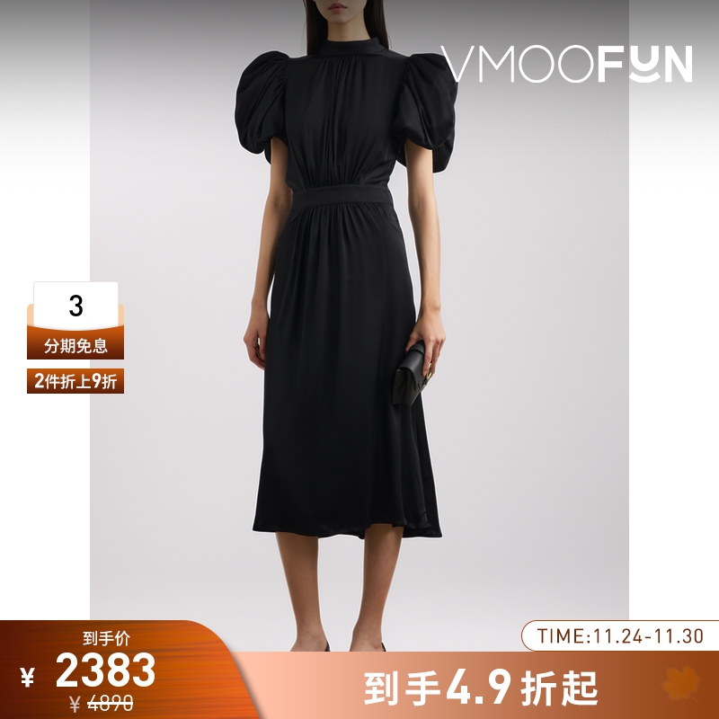 【折扣】ROTATE Birger Christensen女士亮片褶饰中长连衣裙