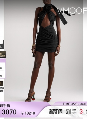 Magda Butrym 春夏女真丝混纺挂脖连衣裙礼服裙