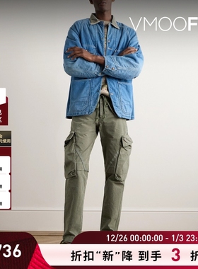 【折扣】GREG LAUREN 男士锥形仿旧棉质工装裤