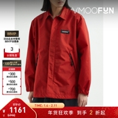 折扣 Undercover Eastpak联名款 秋冬男红色宽松帆布夹克