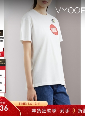 【折扣】Raf simons 春夏女士白色棉质平纹布T恤