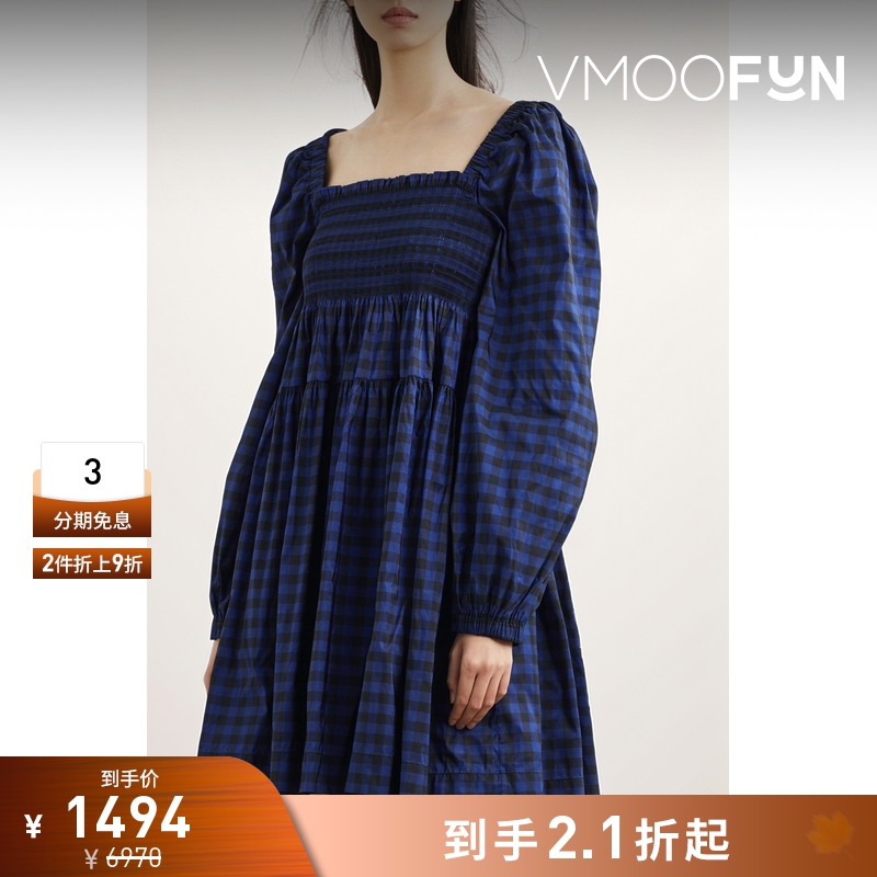 【折扣】Molly Goddard 女士格纹塔夫绸迷你连衣裙