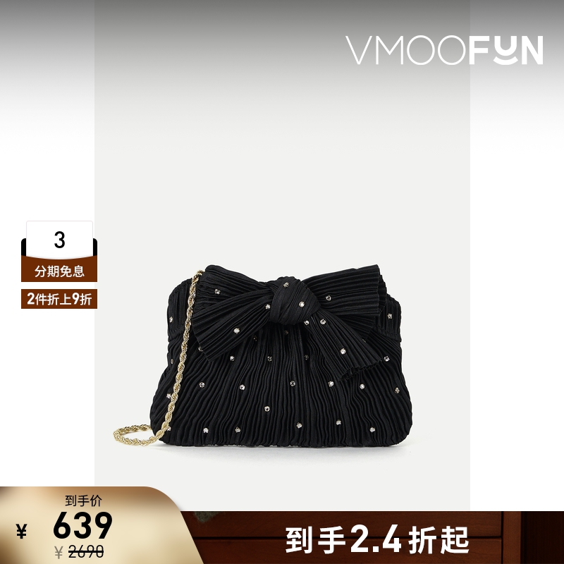 【折扣】Loeffler Randall女蝴蝶结细褶罗缎手拿包