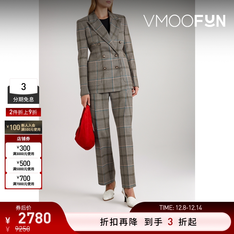 【折扣】Victoria Beckham 女千鸟格西装外套时尚休闲