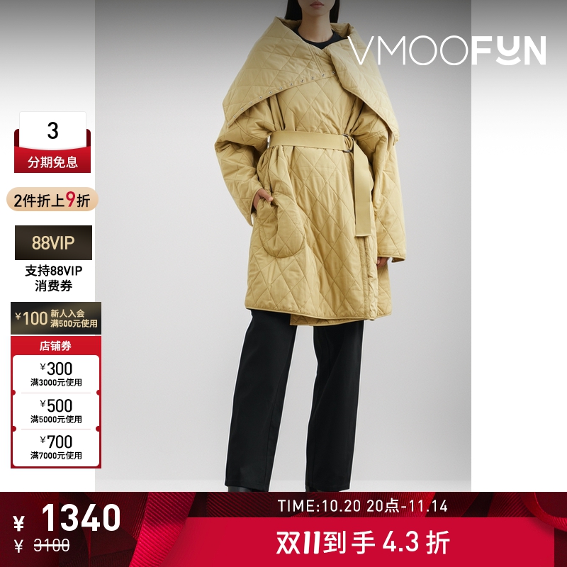 【折扣】Norma Kamali 女士披风效果绗缝软壳面料外套