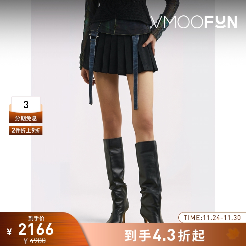 【折扣】Andersson Bell 女士拼接绵羊毛棉质混纺迷你半身裙