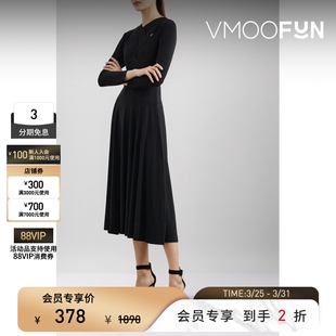 季 秋冬女挖剪弹力小黑裙长袖 末折扣 Kamali 连衣裙 Norma