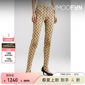 运动裤 春夏女月亮印花弹力踩脚运动紧身裤 SERRE MARINE