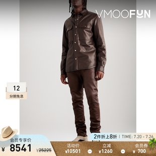 早春男织带边饰全粒面皮革外套 折扣 Rick Owens