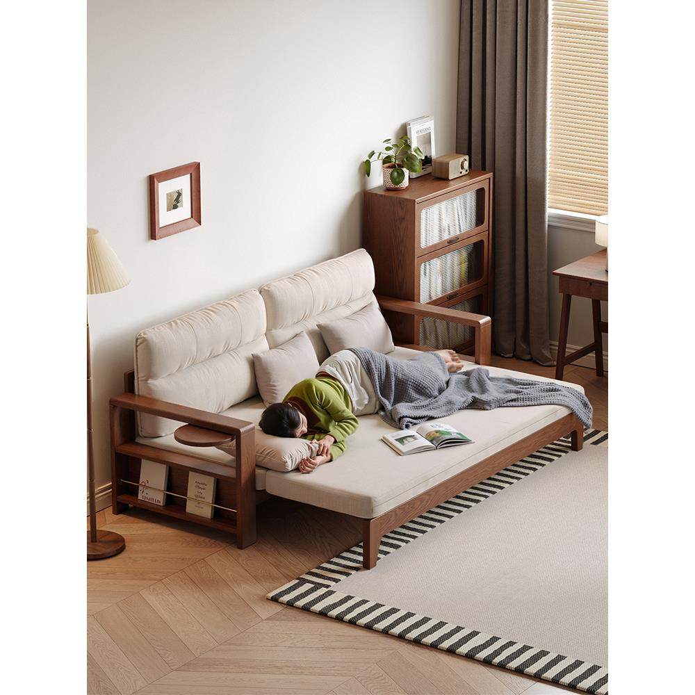 实木沙发床伸缩双人1米5多功能小户型客厅沙发床折叠两用2025新款,住宅家具,沙发床,淘宝优惠券,粉丝福利购,淘宝优惠卷