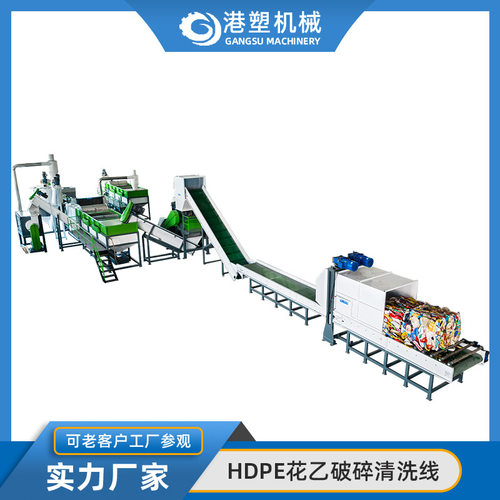 hdpe花乙花丙破碎清洗线 机油壶洗洁精瓶小中空容器回收清洗设备
