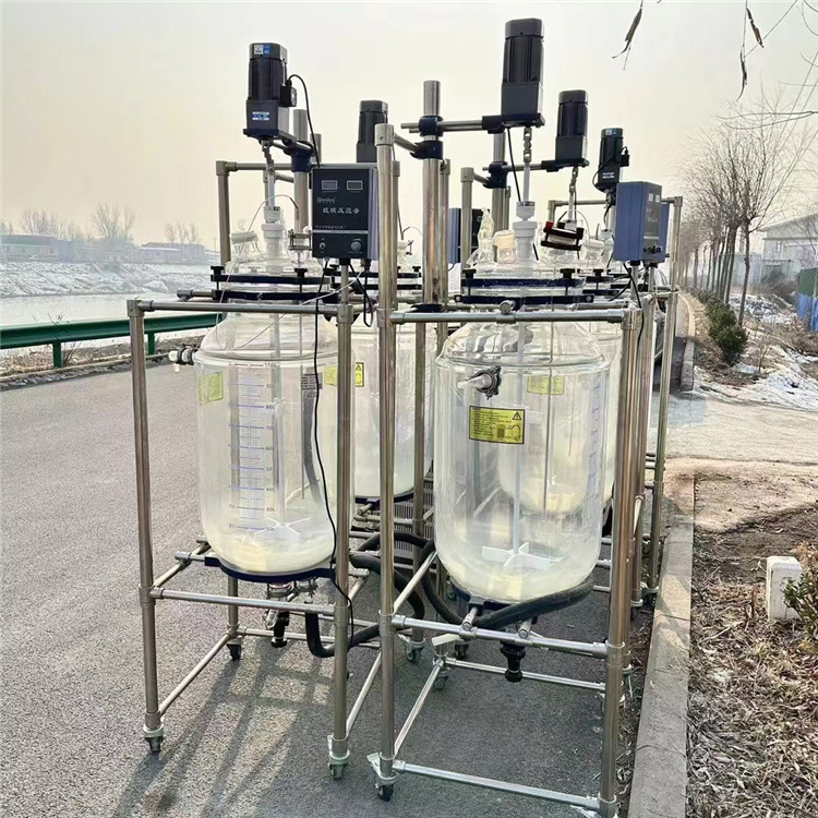 中试双层玻璃反应釜 高硼硅玻璃反应釜 100L50L30L20L10L5L