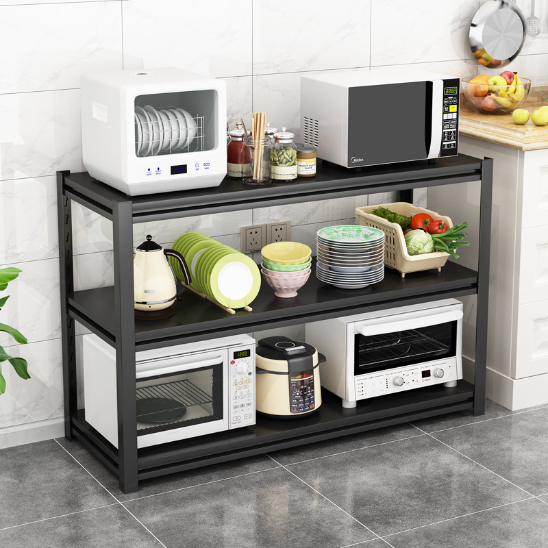 多功能厨房置物架落地式货架多层家用收纳架橱柜货架钢制储物架子