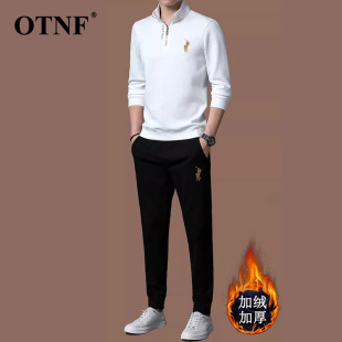 polo衫 OTNF高端品牌运动套装 立领长袖 男士 高端两件套 2024年秋冬季