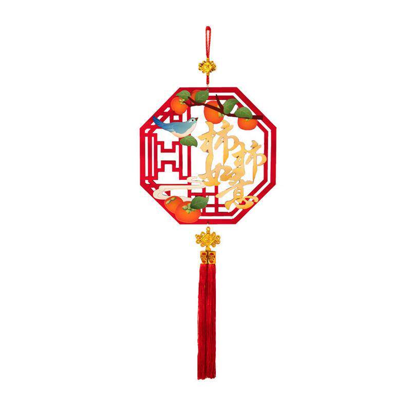 农历新年装饰壁挂家庭客厅墙壁过年喜庆氛围布置木质流苏门挂厂家