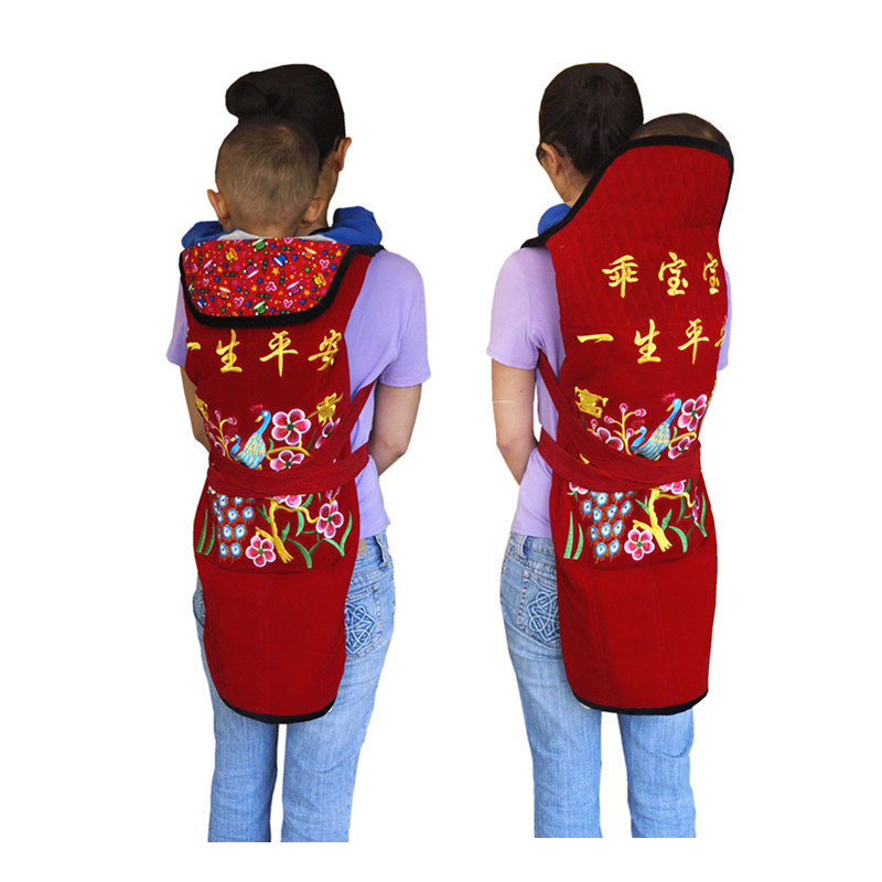 云南老式抱婴袋婴儿四川传统小孩背巾宝宝背娃背扇多功能背被裹背