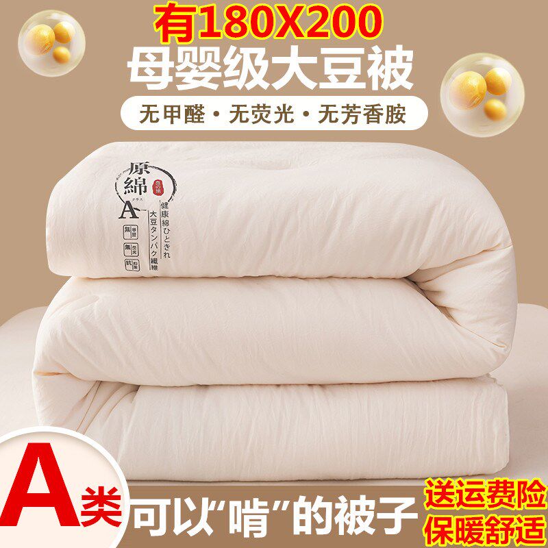 一米八乘两米被子A类1米8乘2米被芯大豆纤维冬被180x200保暖10斤