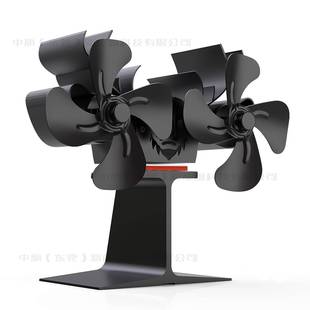 壁炉风扇麋驯鹿双头4叶片热动力风扇暖炉风扇圣诞空气循环扇 新款