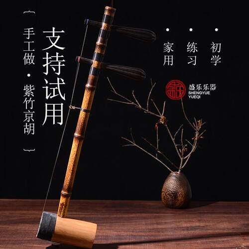 紫竹京胡西皮二黄娃娃调胡琴初学练习家用京胡乌梢蛇皮调门可选
