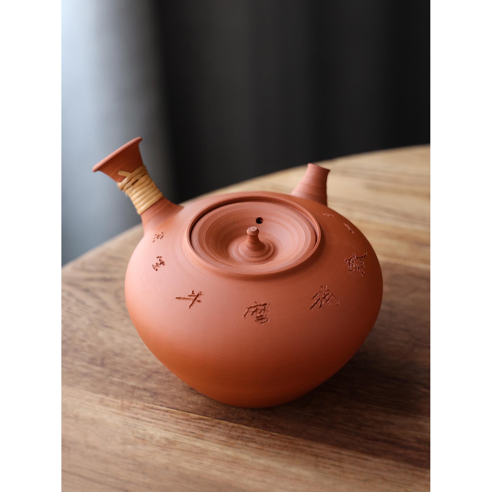 水木砂铫烧水壶 潮州工夫茶炉手拉超薄侧把 玉书煨 碳炉炭炉煮茶